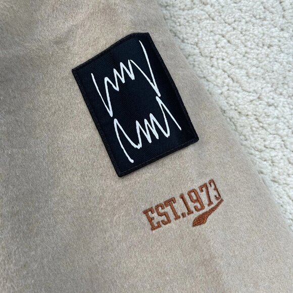 PUMA SIGNATURE Varsity P Patch Long JACKET Snap Button Wool Blend Coat Black - Picture 11 of 13